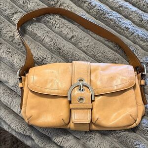 Coach Beige Leather Shoulder Bag